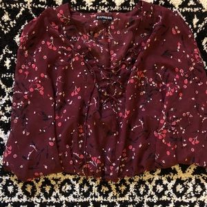 Express lace up silk shirt / tunic